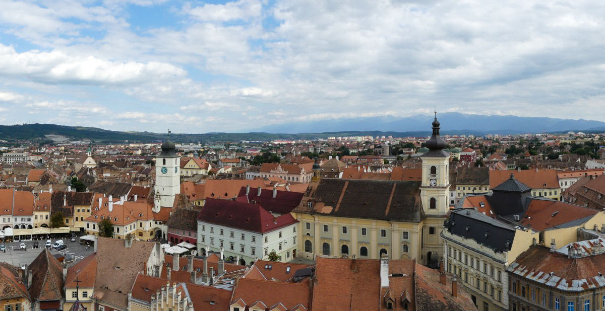 Sehenswertes von oben auf Sibiu