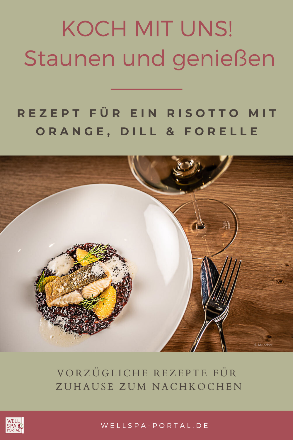 Rezept für Forelle auf Risotto mit Orange und Dill . Komm mit auf eine kulinarische Reise. REZEPTE aus aller Welt - Fernweh stillen und zuhause kochen. Neue, schnelle, gesunde Rezept Ideen. #zuhausekochen #Rezept #virtuelleReise